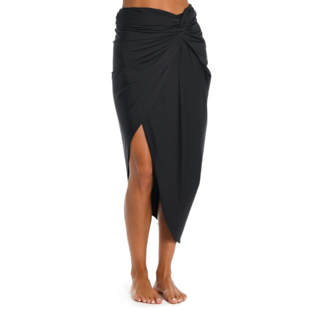 Sunshine 79 Pull-On Faux Pareo Cover Up Sunshine Solids Black Size XL